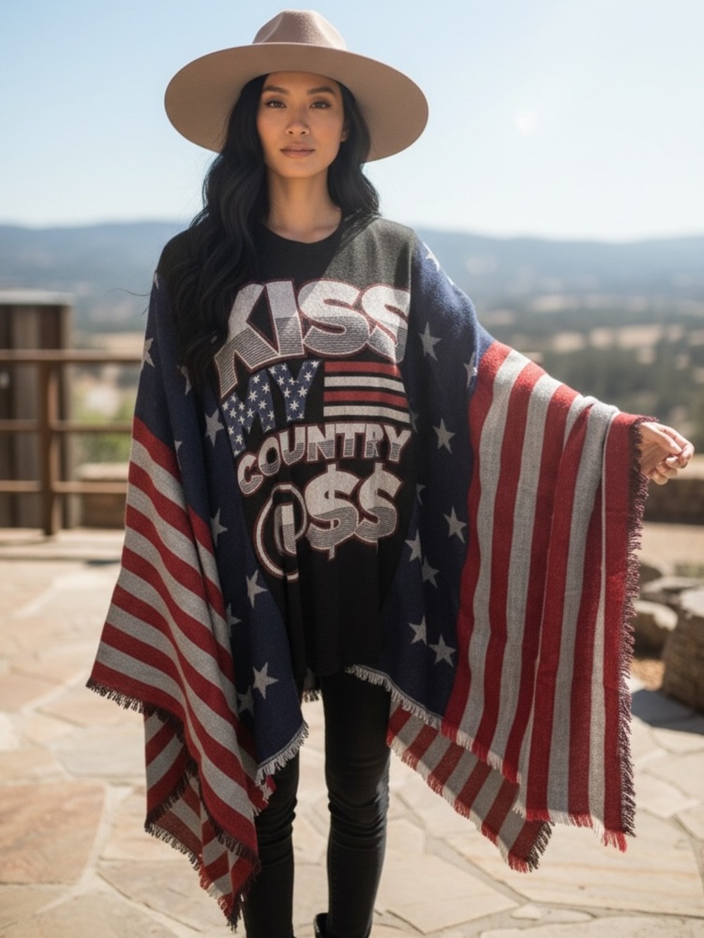 One of a kind Custom Blake Shelton Poncho top